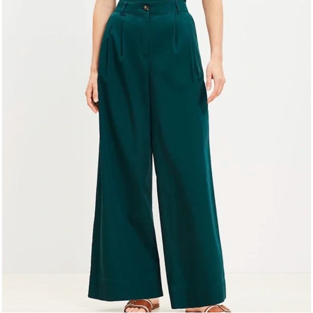 LOFT Wide Leg Trousers in Teal
